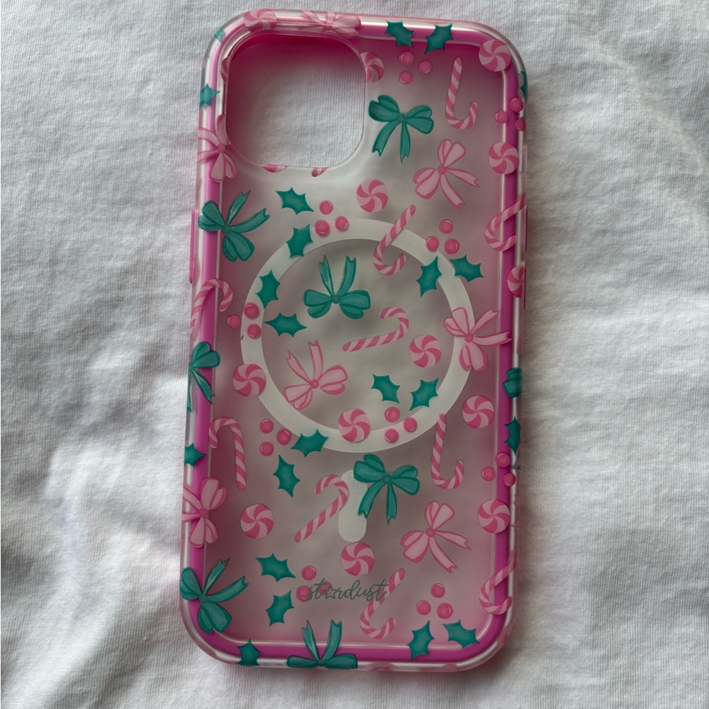 Pink and Green  Christmas Candy Cane Phone Case
